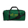 green & black duffle bag