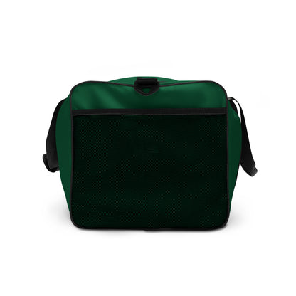green & black duffle bag