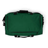 green & black duffle bag